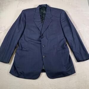 Tom James Filo A Mano Blazer Mens 44 Long‎ Blue Wool 3 Button Hand Tailored USA